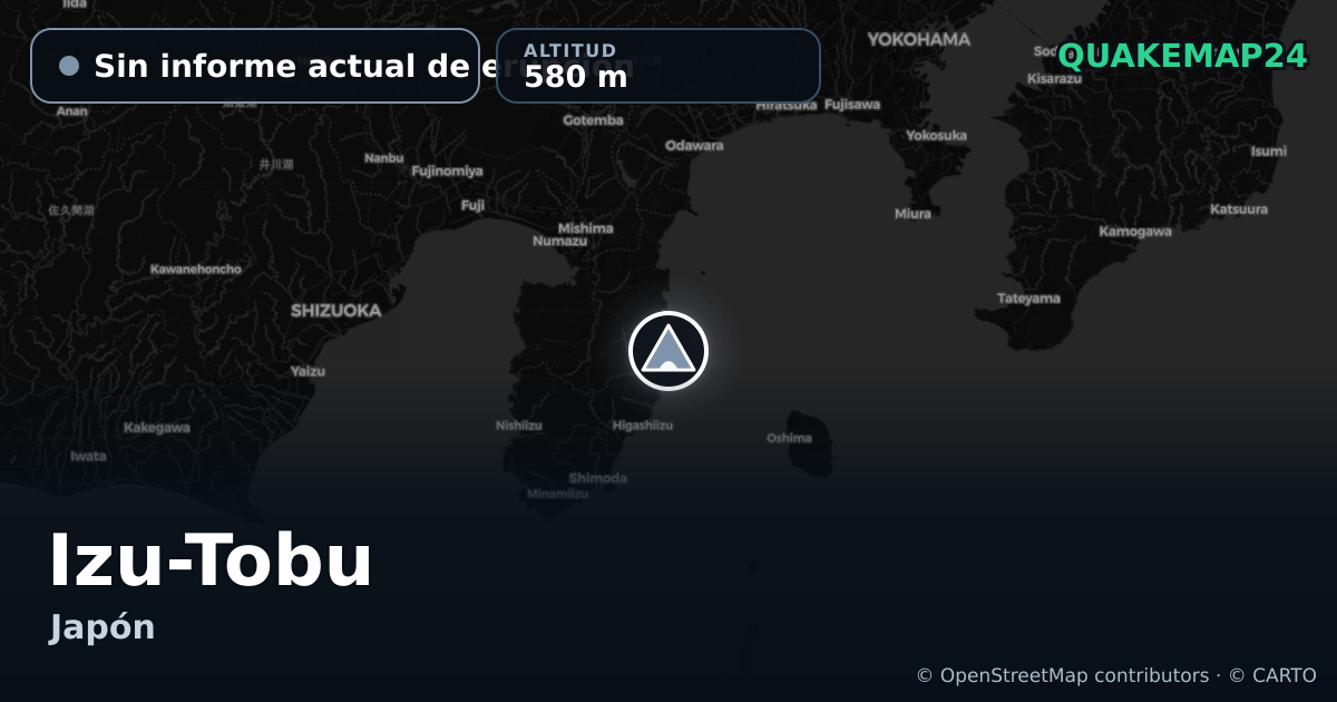 Izu-Tobu · Sin informe actual de erupción · 580 m