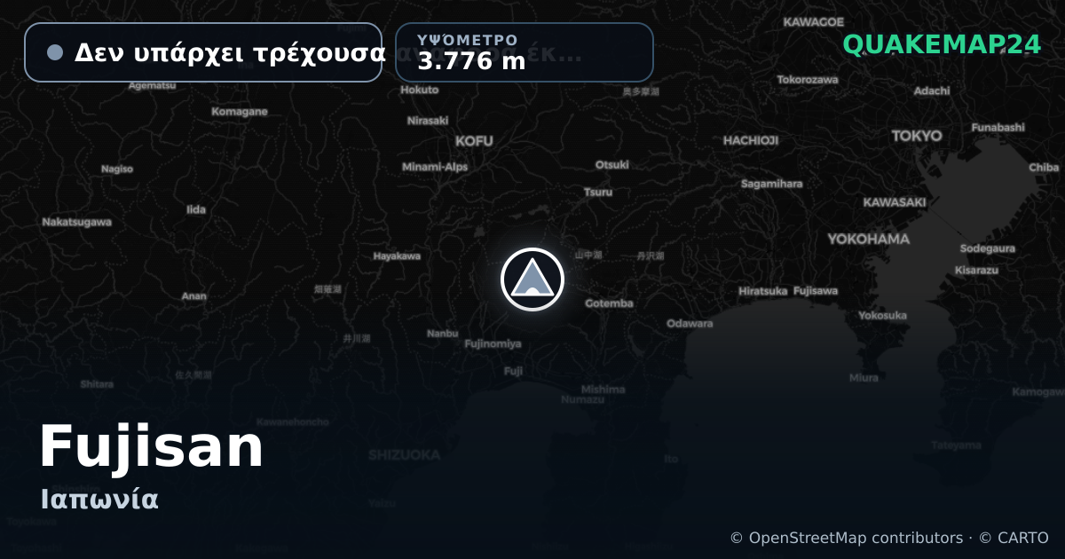 Fujisan · Δεν υπάρχει τρέχουσα αναφορά έκρηξης · 3.776 m