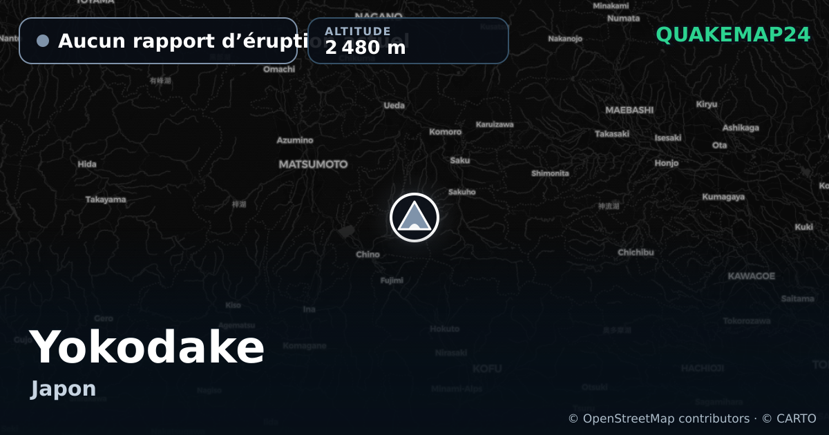 Yokodake · Aucun rapport d’éruption actuel · 2 480 m