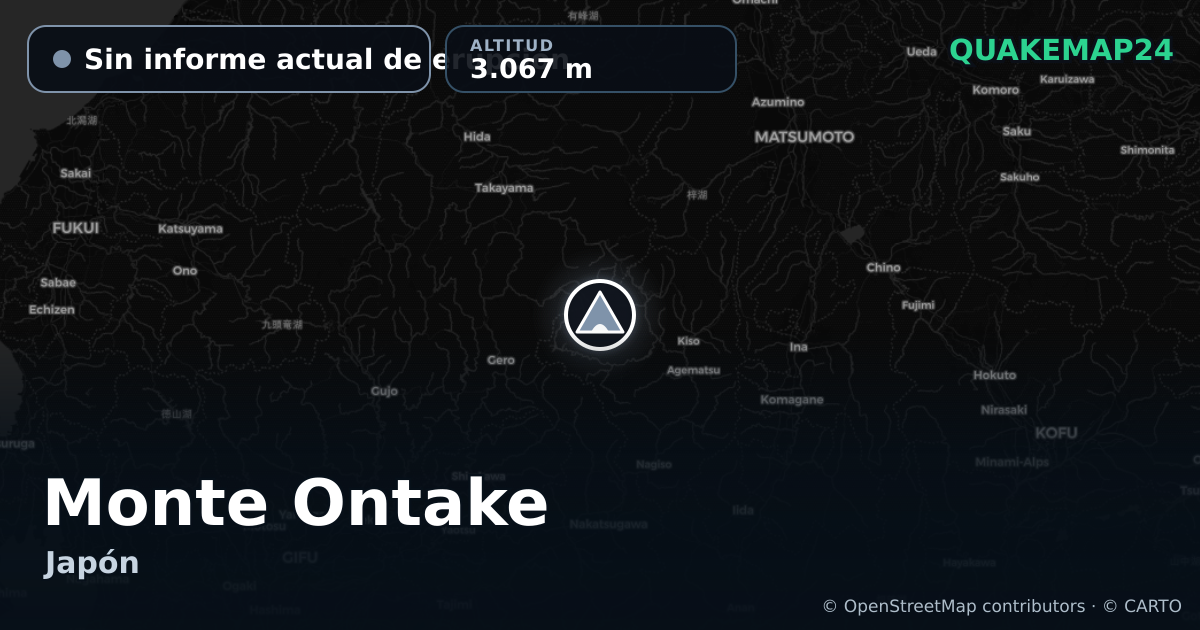 Monte Ontake · Sin informe actual de erupción · 3.067 m