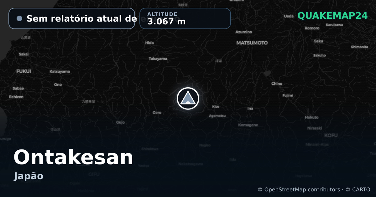 Ontakesan · Sem relatório atual de erupção · 3.067 m