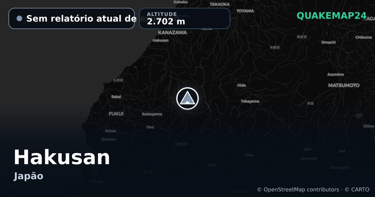 Hakusan · Sem relatório atual de erupção · 2.702 m