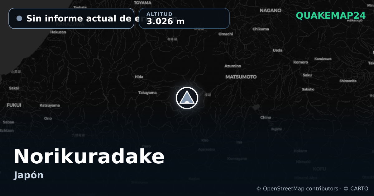 Norikuradake · Sin informe actual de erupción · 3.026 m