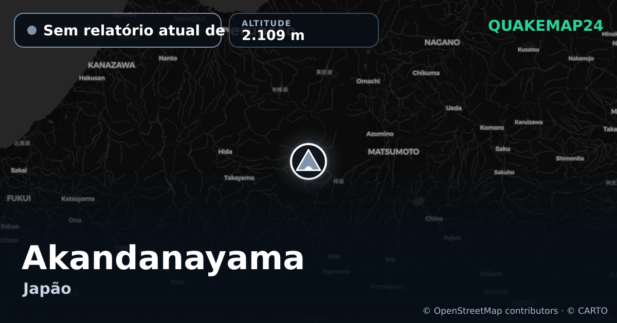 Akandanayama · Sem relatório atual de erupção · 2.109 m