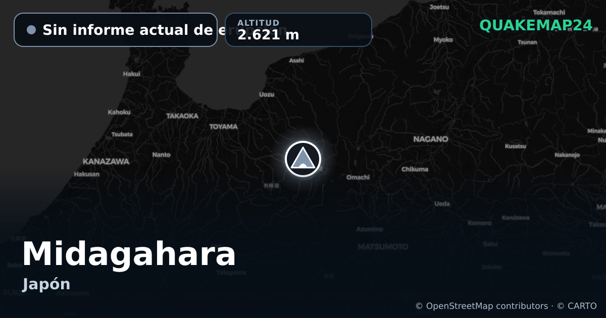 Midagahara · Sin informe actual de erupción · 2.621 m
