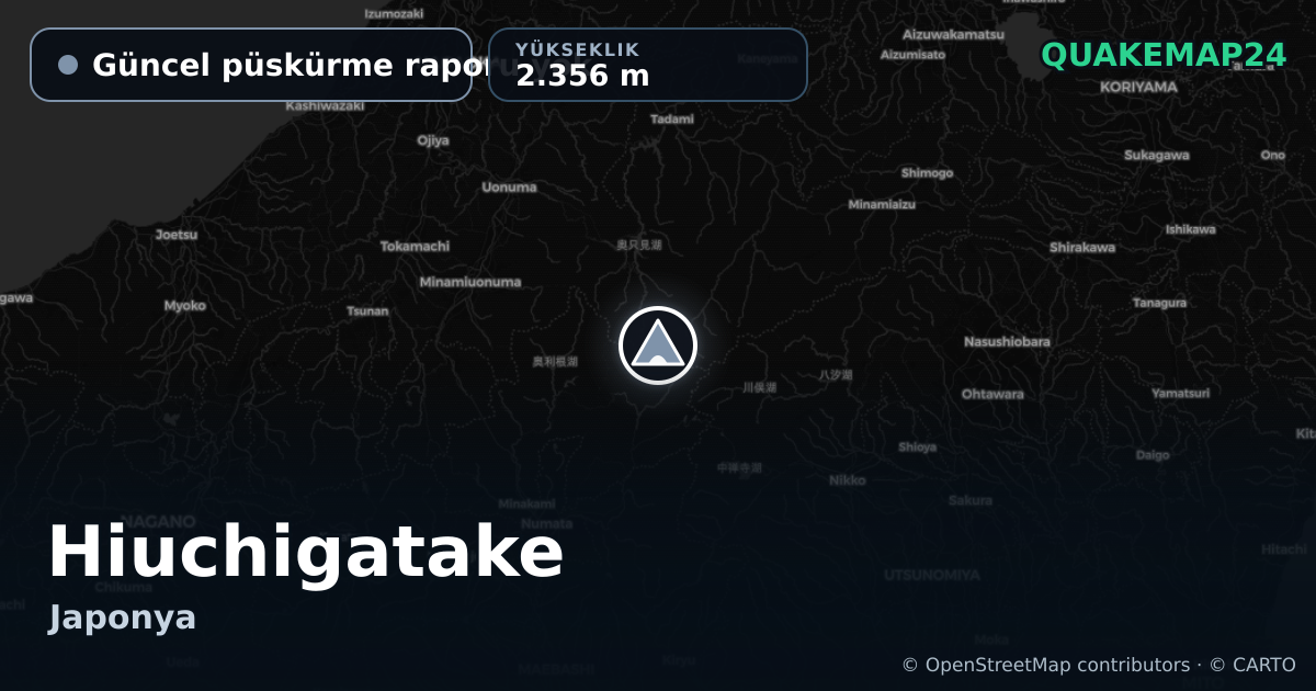 Hiuchigatake · Güncel püskürme raporu yok · 2.356 m