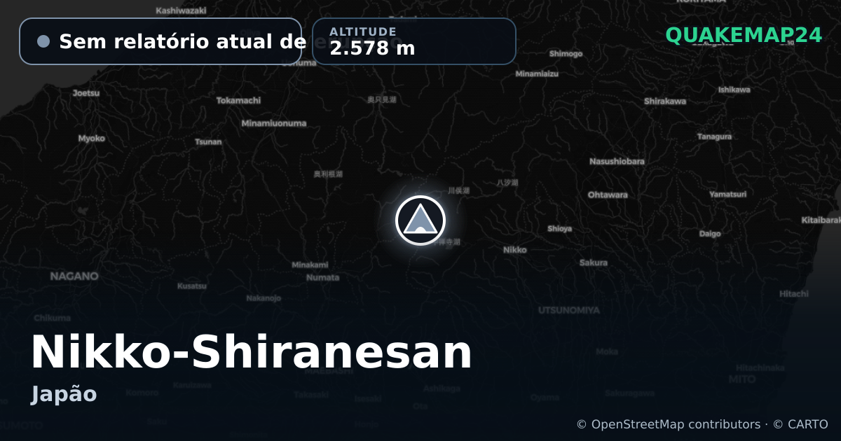 Nikko-Shiranesan · Sem relatório atual de erupção · 2.578 m