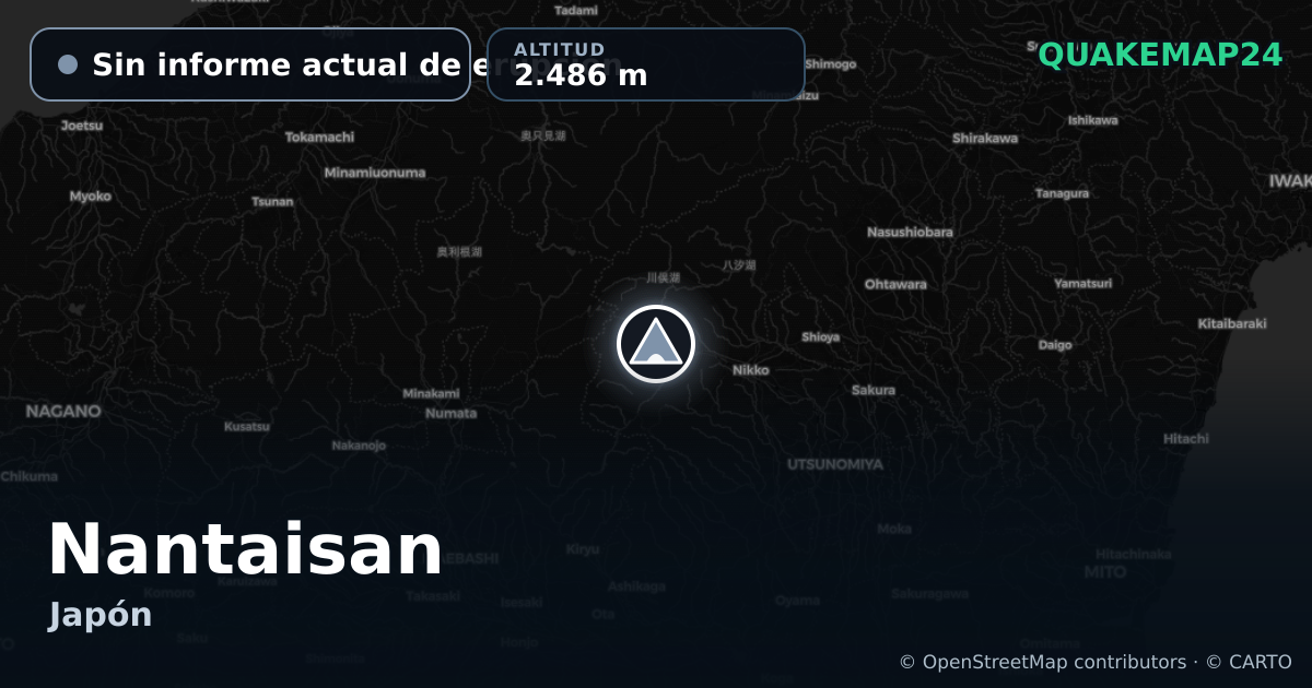 Nantaisan · Sin informe actual de erupción · 2.486 m
