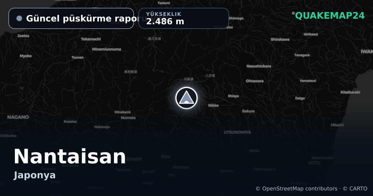 Nantaisan · Güncel püskürme raporu yok · 2.486 m