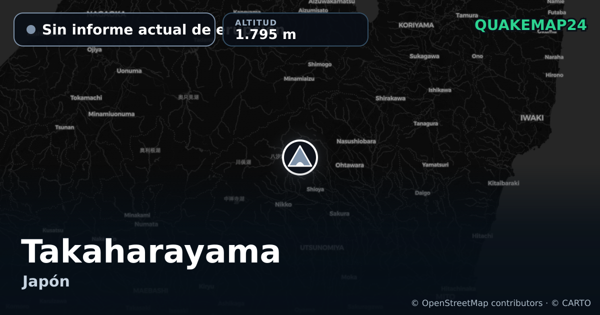 Takaharayama · Sin informe actual de erupción · 1.795 m