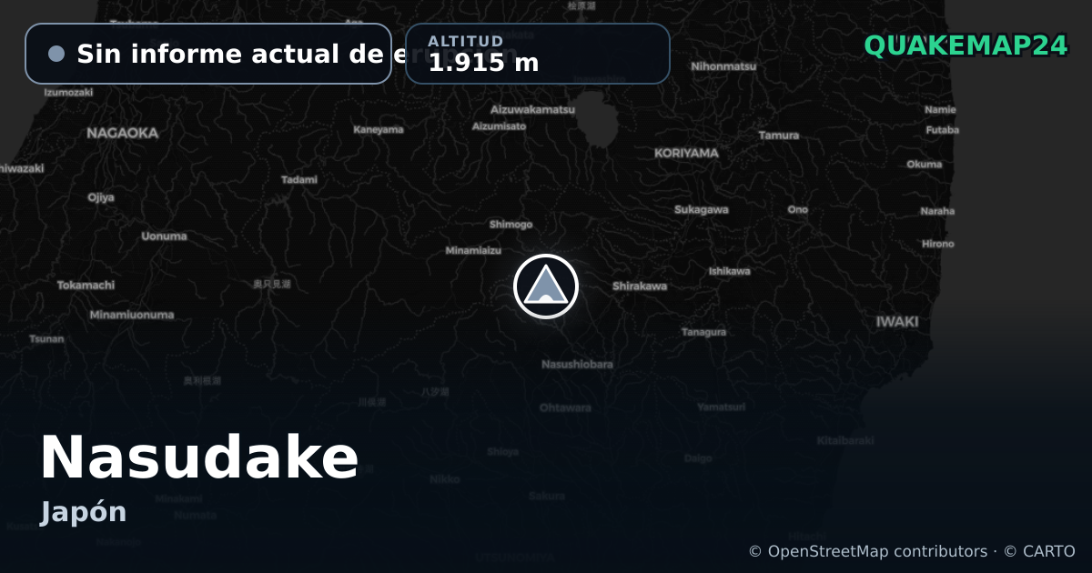 Nasudake · Sin informe actual de erupción · 1.915 m