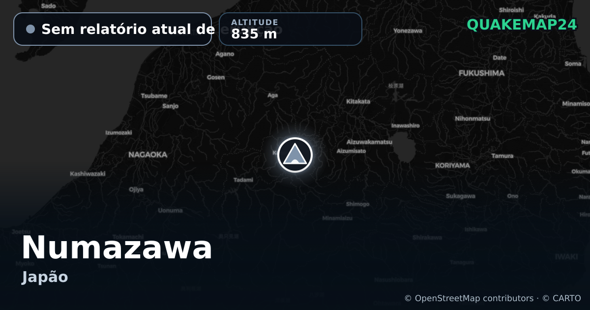 Numazawa · Sem relatório atual de erupção · 835 m