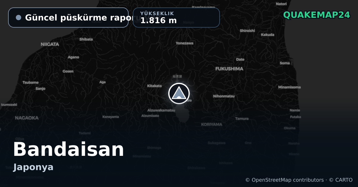 Bandaisan · Güncel püskürme raporu yok · 1.816 m