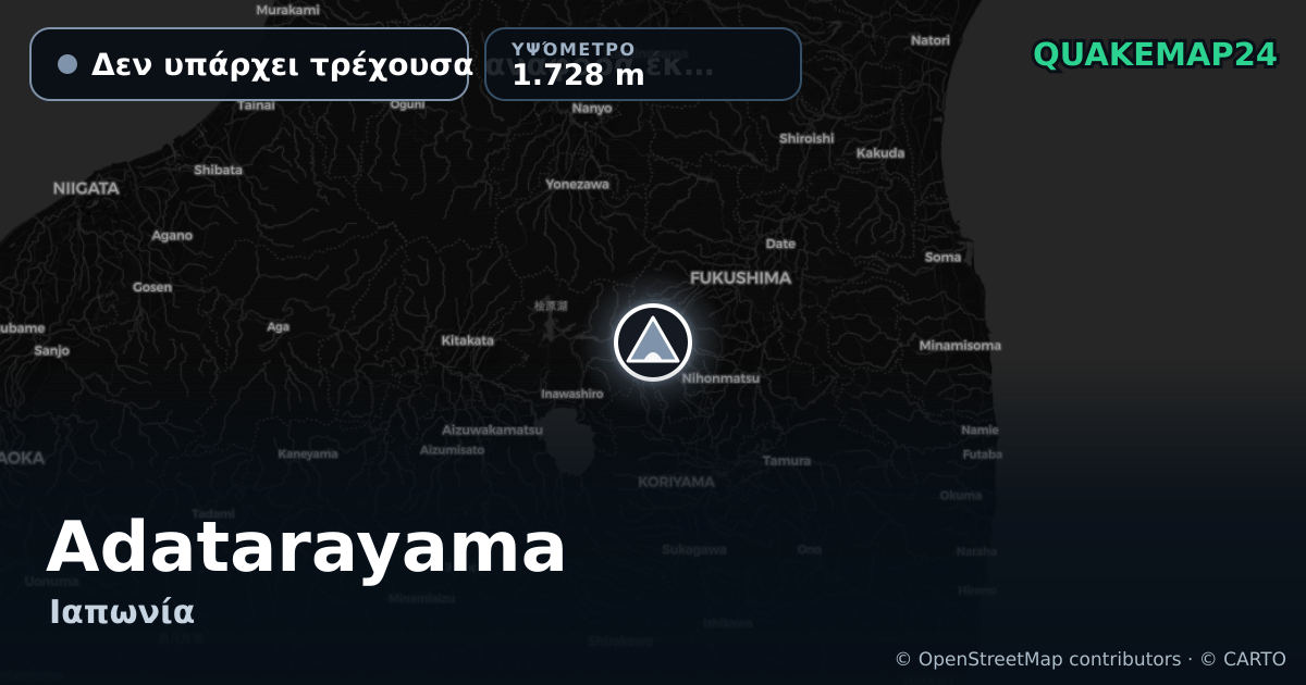 Adatarayama · Δεν υπάρχει τρέχουσα αναφορά έκρηξης · 1.728 m