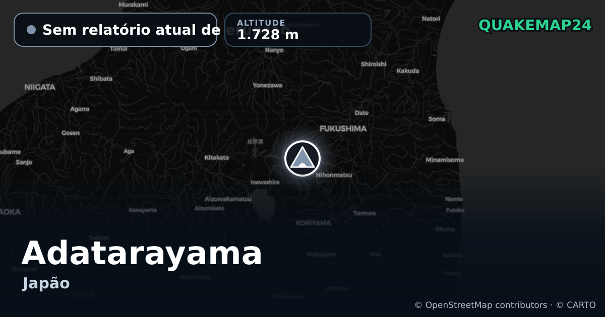 Adatarayama · Sem relatório atual de erupção · 1.728 m