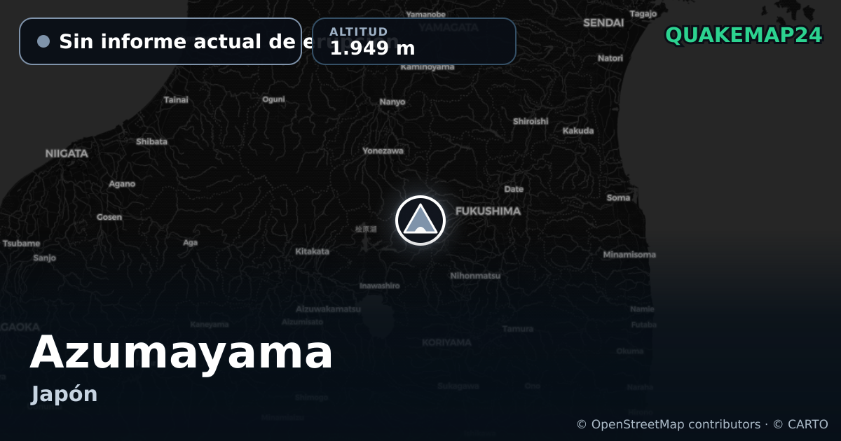 Azumayama · Sin informe actual de erupción · 1.949 m