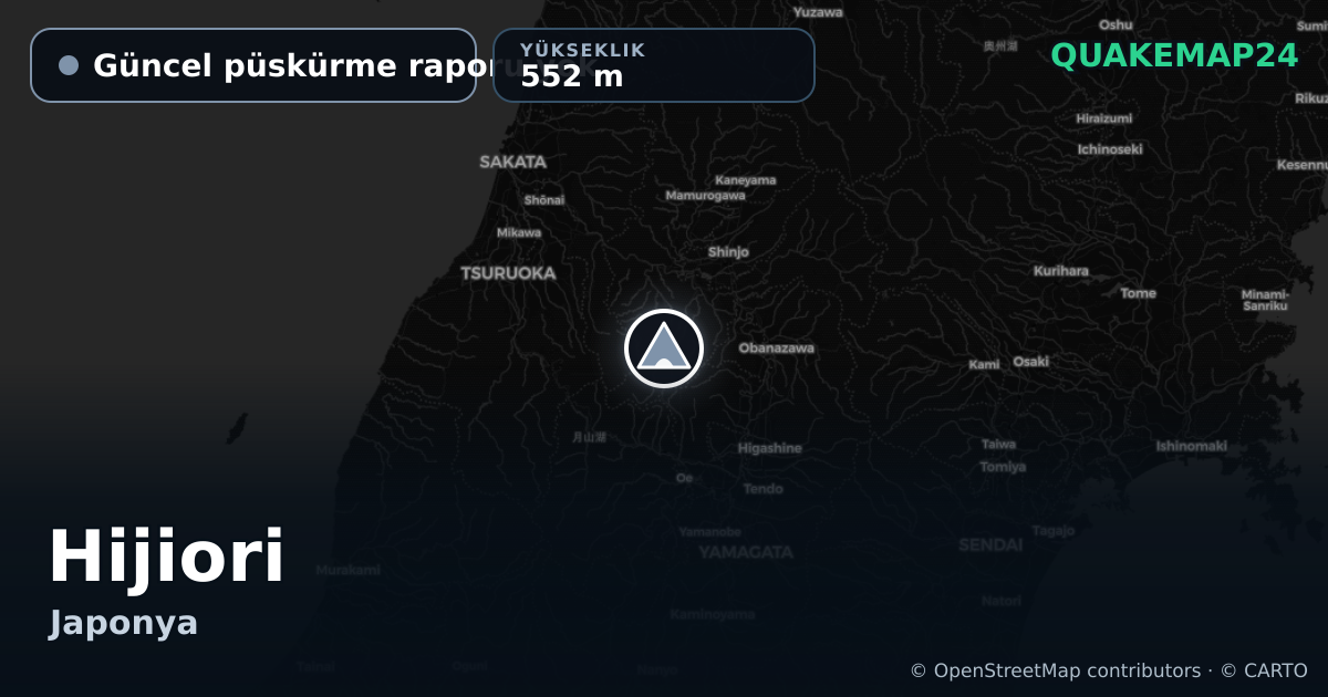 Hijiori · Güncel püskürme raporu yok · 552 m