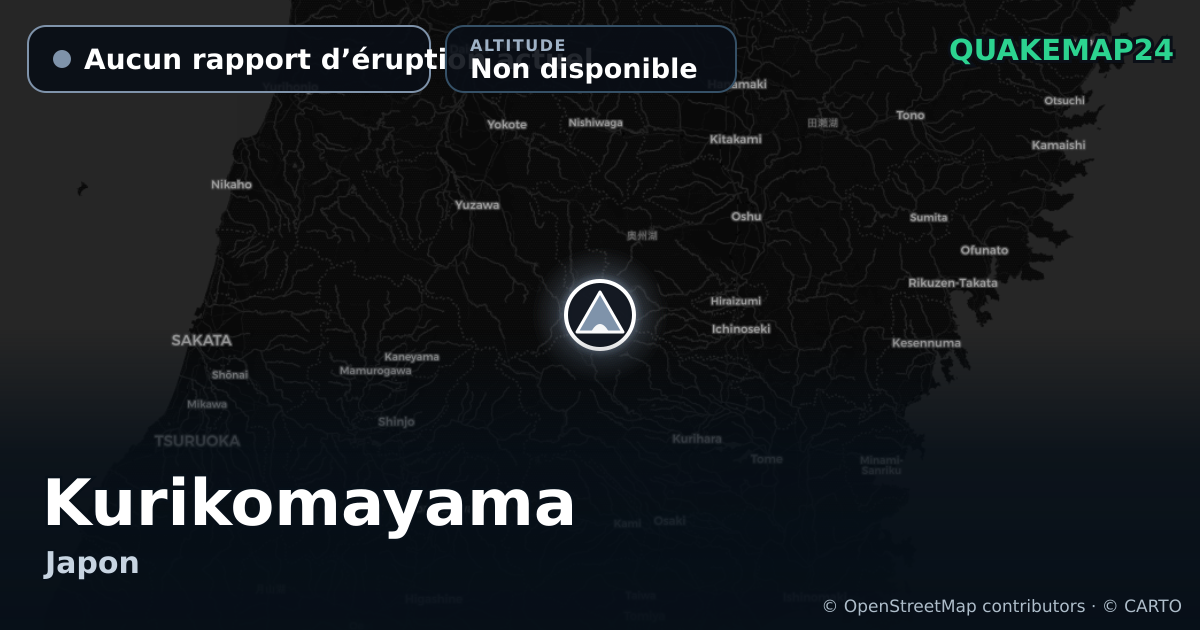Kurikomayama · Aucun rapport d’éruption actuel · Non disponible