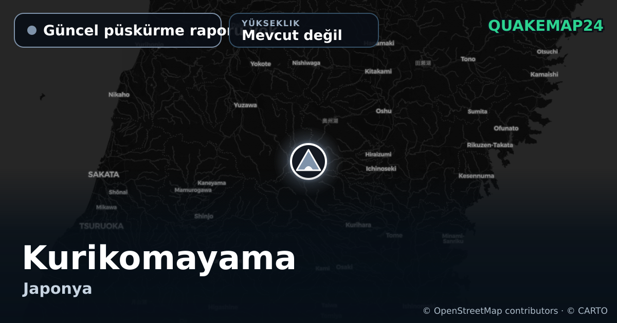 Kurikomayama · Güncel püskürme raporu yok · Mevcut değil