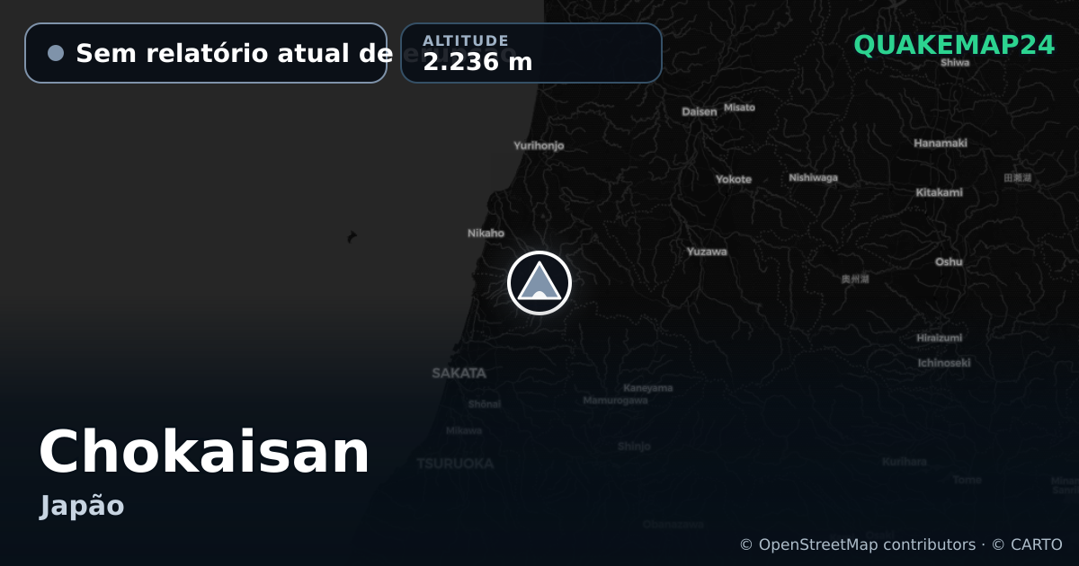 Chokaisan · Sem relatório atual de erupção · 2.236 m