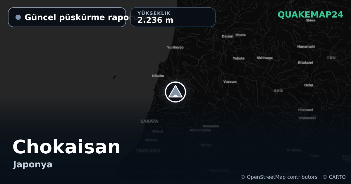 Chokaisan · Güncel püskürme raporu yok · 2.236 m