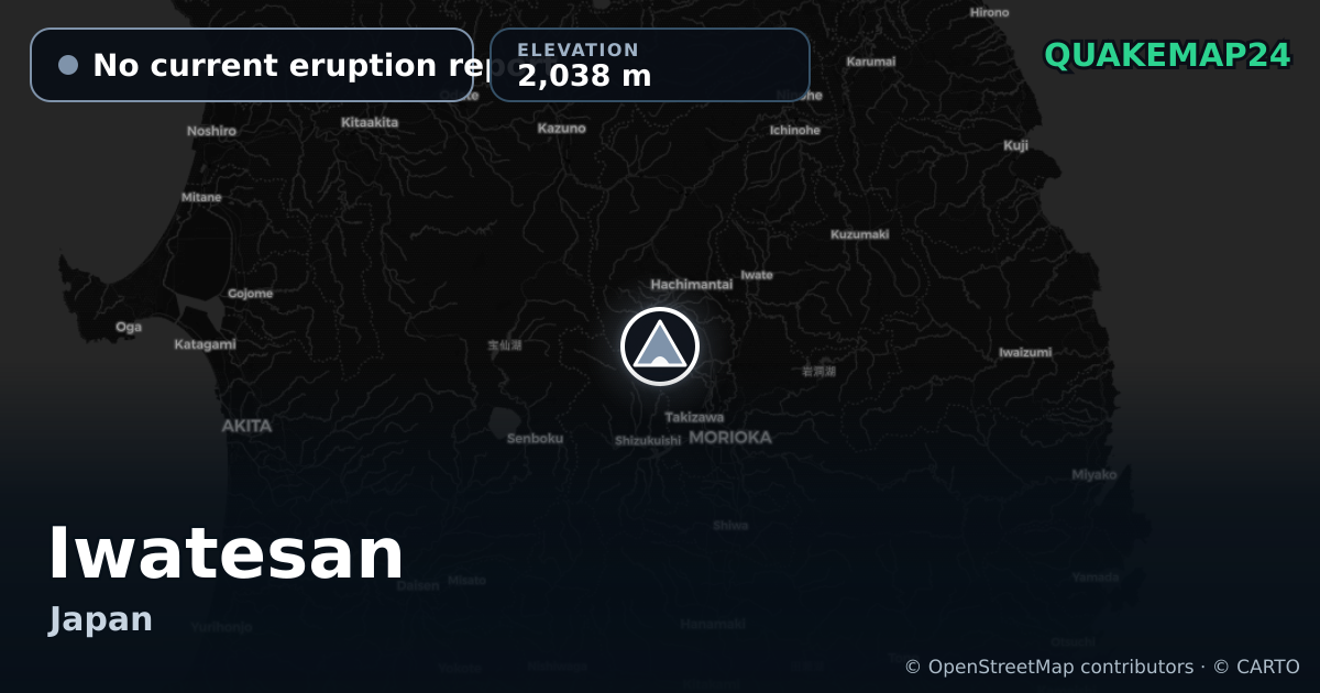 Iwatesan · No current eruption report · 2,038 m