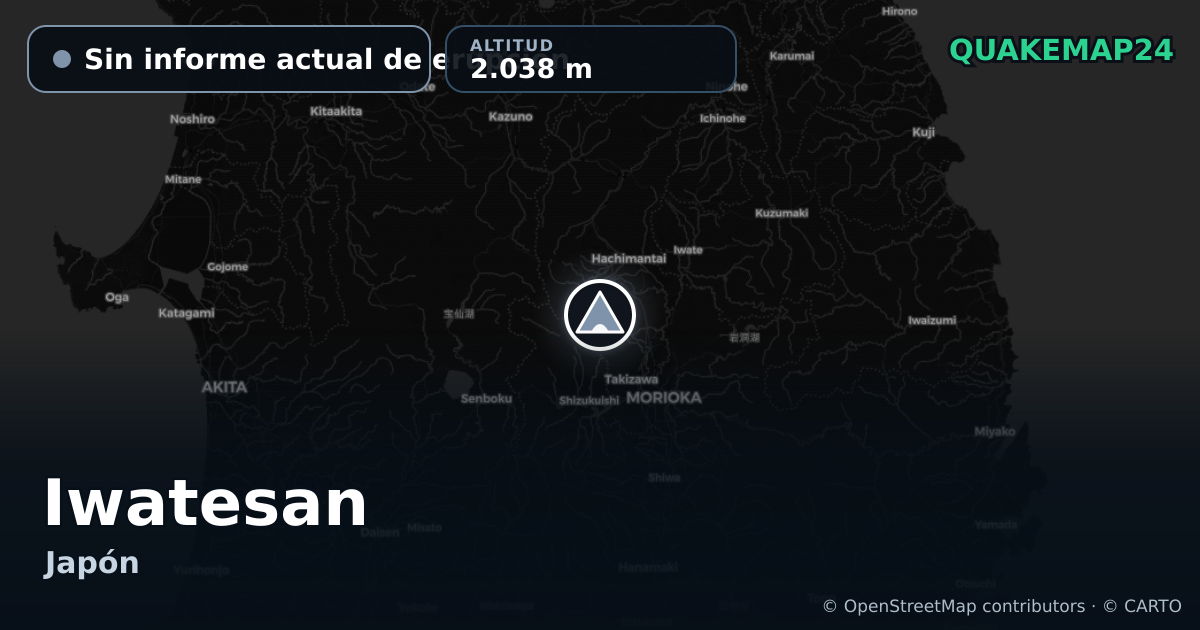 Iwatesan · Sin informe actual de erupción · 2.038 m
