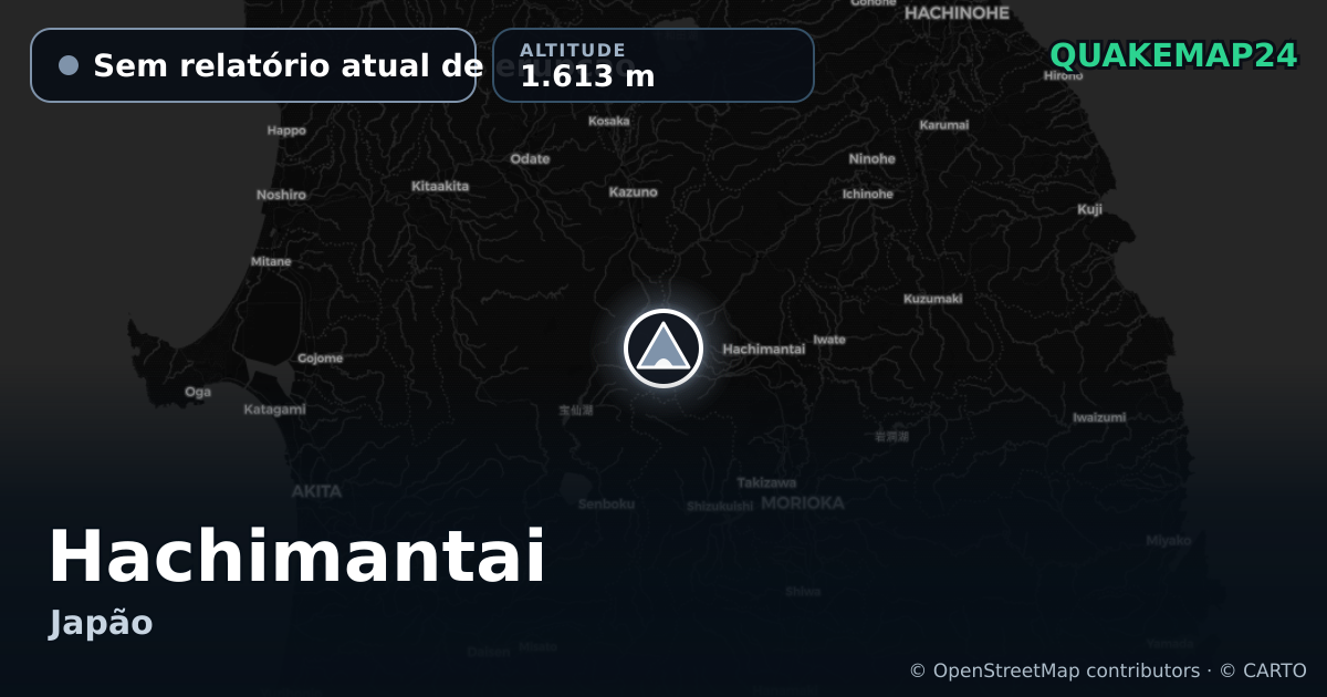 Hachimantai · Sem relatório atual de erupção · 1.613 m