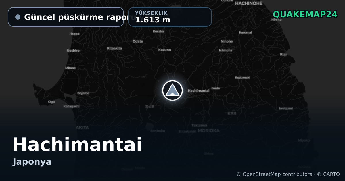 Hachimantai · Güncel püskürme raporu yok · 1.613 m