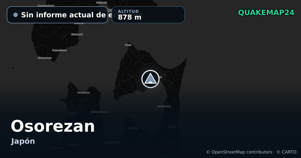 Osorezan · Sin informe actual de erupción · 878 m