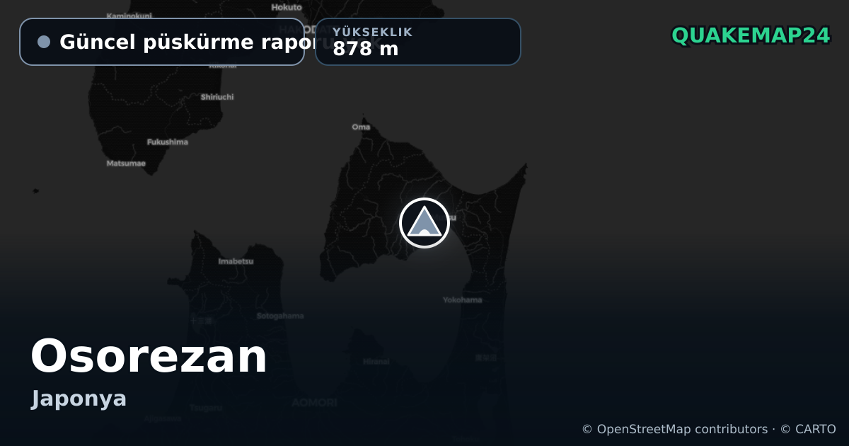 Osorezan · Güncel püskürme raporu yok · 878 m