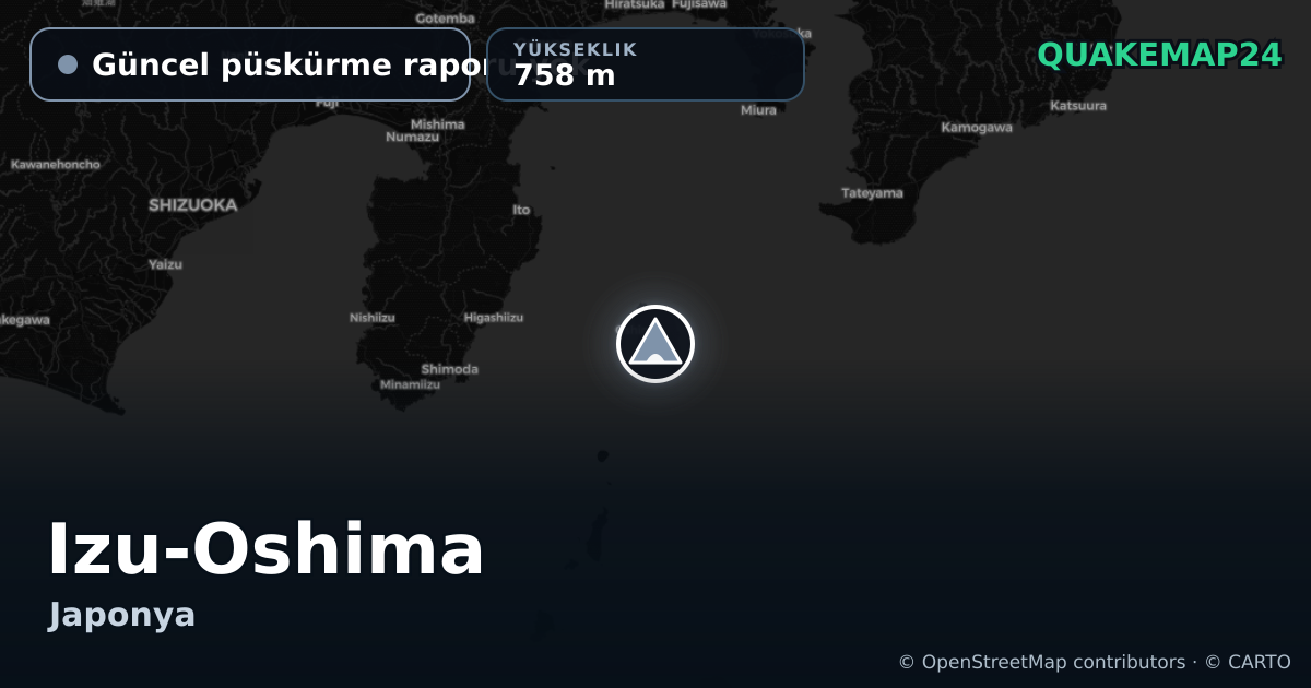 Izu-Oshima · Güncel püskürme raporu yok · 758 m