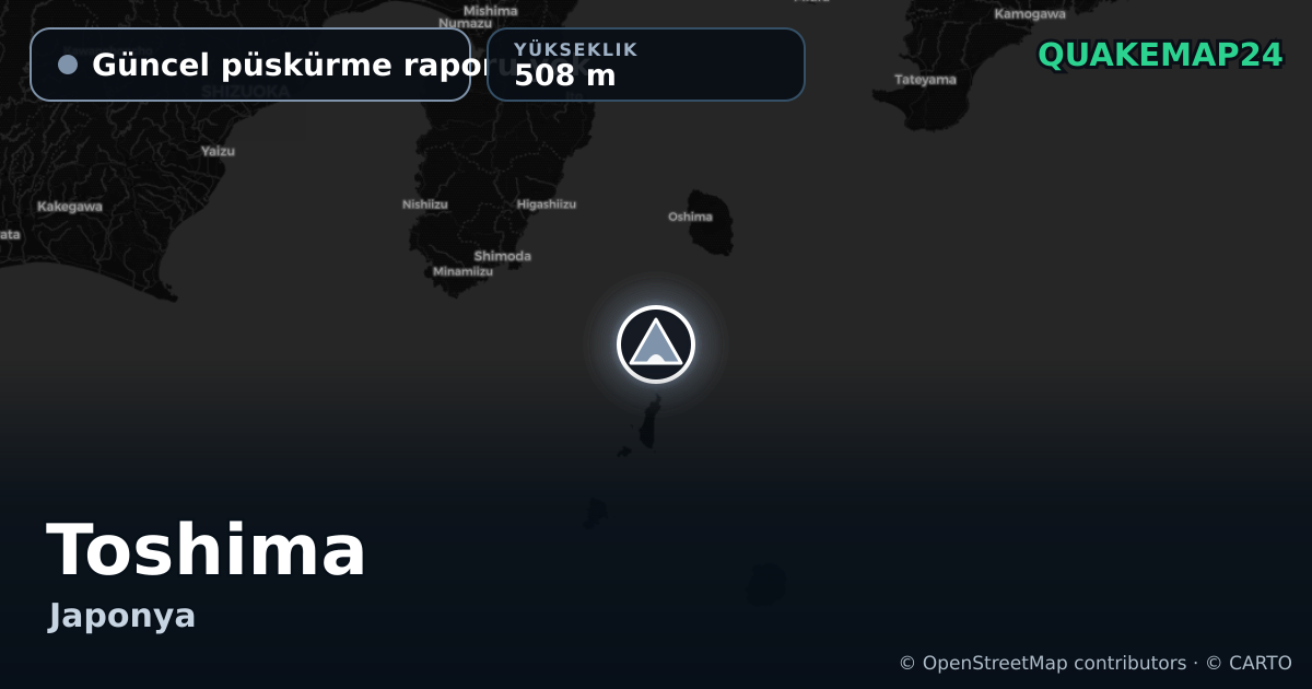 Toshima · Güncel püskürme raporu yok · 508 m