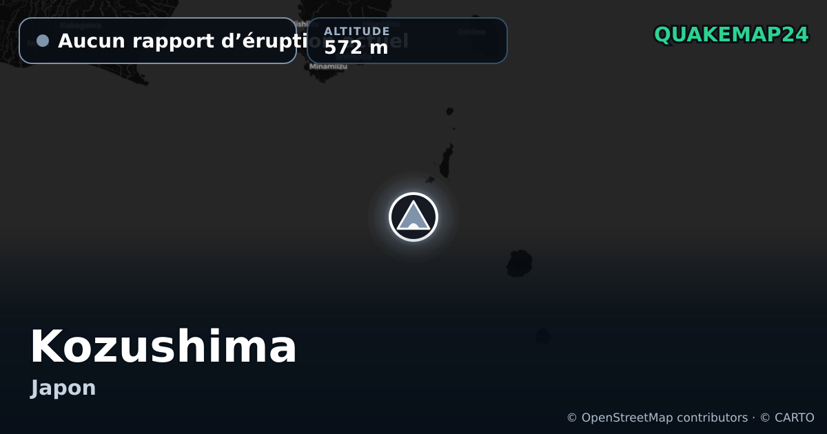 Kozushima · Aucun rapport d’éruption actuel · 572 m
