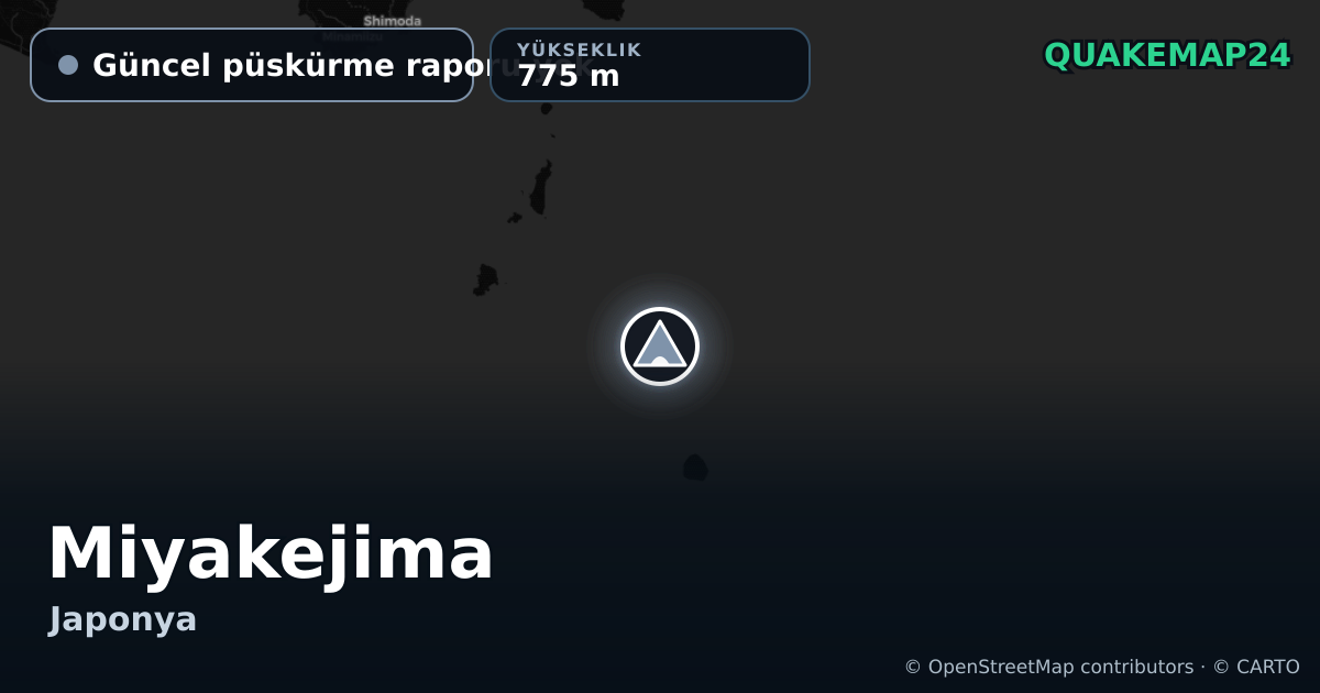 Miyakejima · Güncel püskürme raporu yok · 775 m