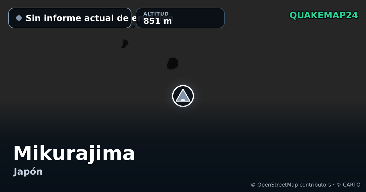 Mikurajima · Sin informe actual de erupción · 851 m