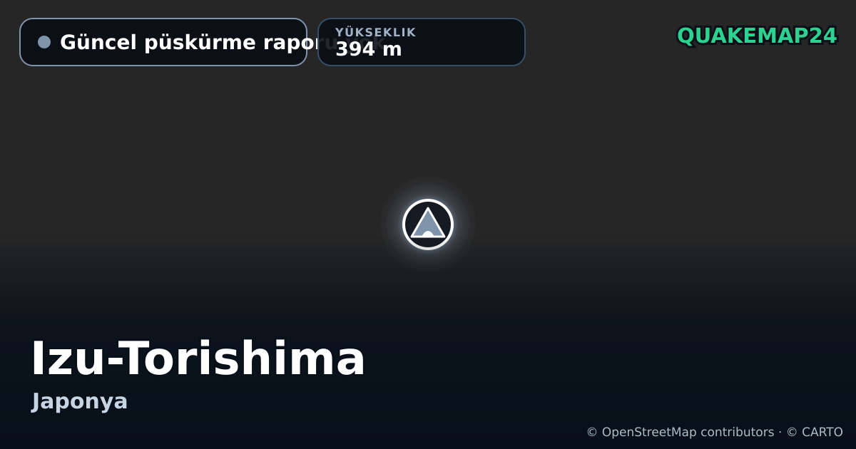 Izu-Torishima · Güncel püskürme raporu yok · 394 m