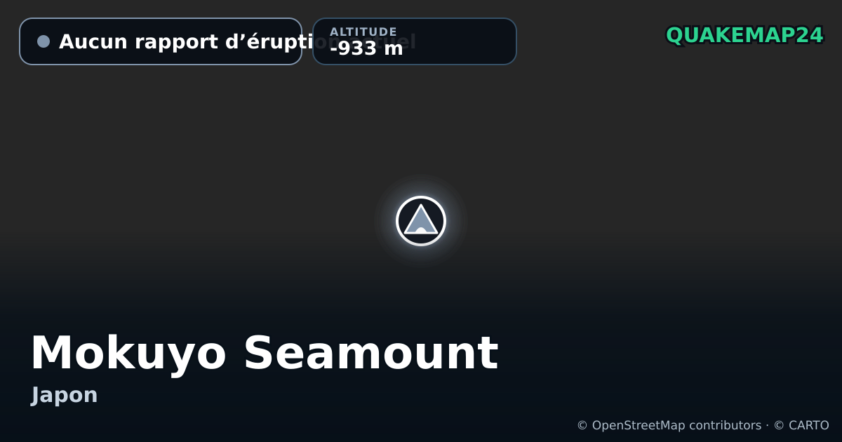 Mokuyo Seamount · Aucun rapport d’éruption actuel · -933 m
