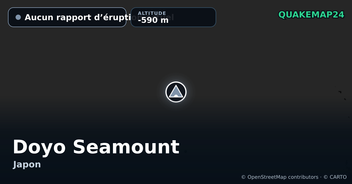 Doyo Seamount · Aucun rapport d’éruption actuel · -590 m
