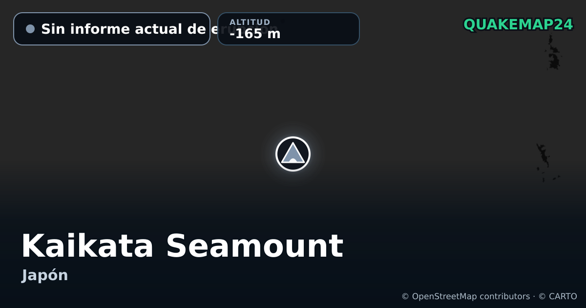 Kaikata Seamount · Sin informe actual de erupción · -165 m