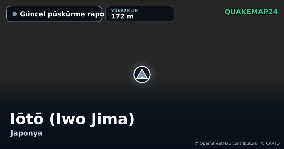 Iōtō (Iwo Jima) · Güncel püskürme raporu yok · 172 m