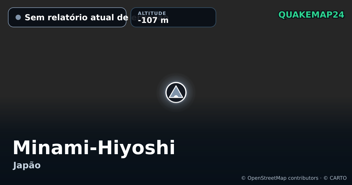 Minami-Hiyoshi · Sem relatório atual de erupção · -107 m