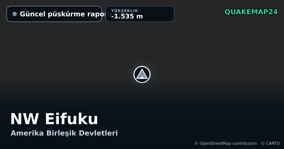 NW Eifuku · Güncel püskürme raporu yok · -1.535 m