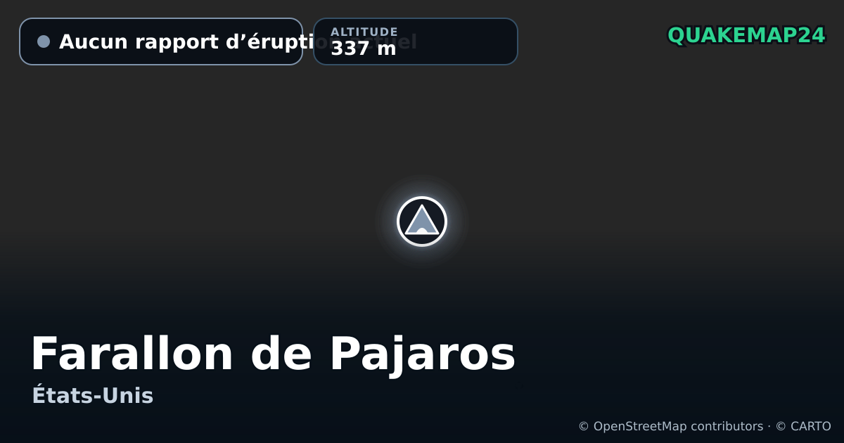 Farallon de Pajaros · Aucun rapport d’éruption actuel · 337 m