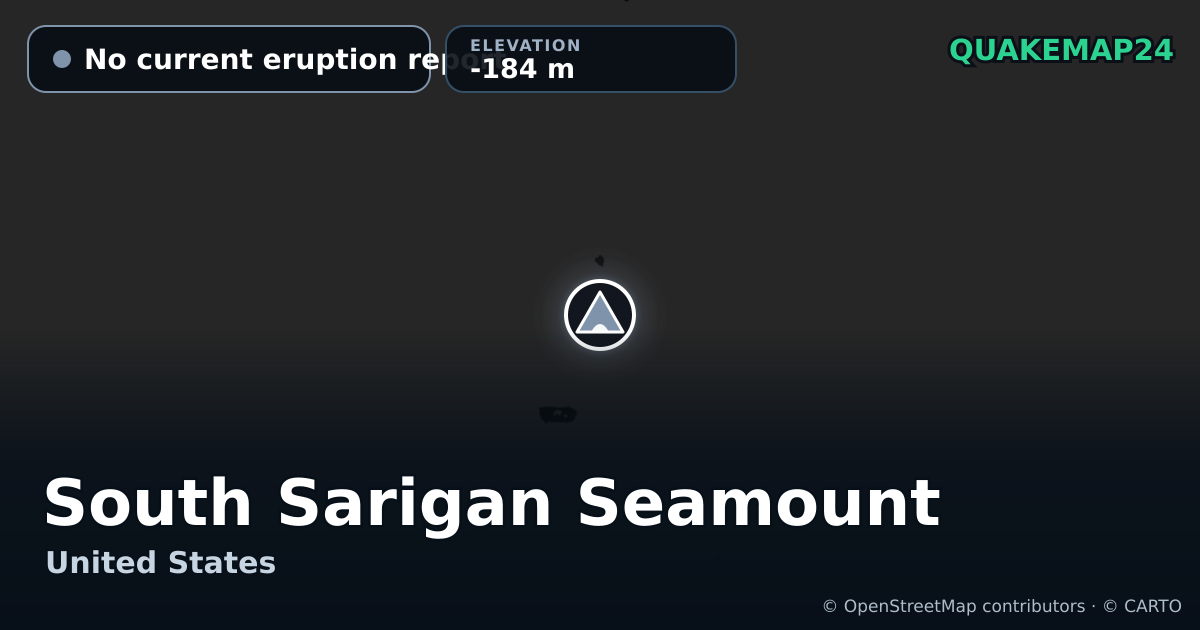 South Sarigan Seamount · No current eruption report · -184 m