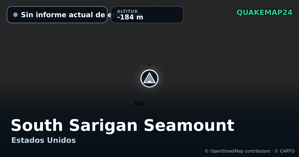 South Sarigan Seamount · Sin informe actual de erupción · -184 m