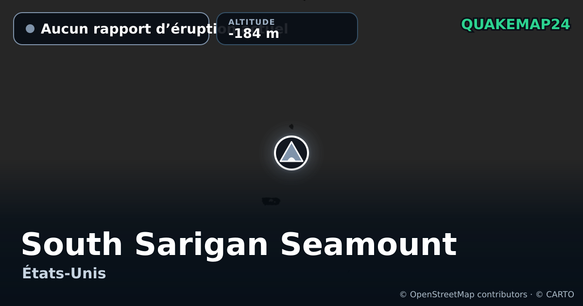 South Sarigan Seamount · Aucun rapport d’éruption actuel · -184 m