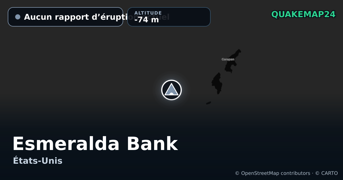 Esmeralda Bank · Aucun rapport d’éruption actuel · -74 m