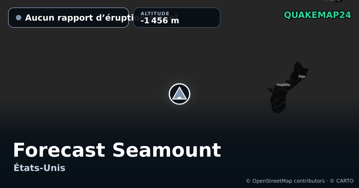 Forecast Seamount · Aucun rapport d’éruption actuel · -1 456 m