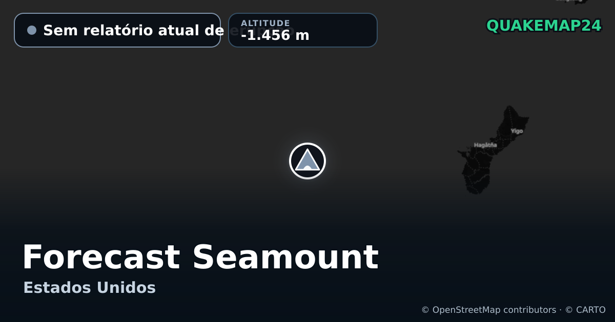 Forecast Seamount · Sem relatório atual de erupção · -1.456 m